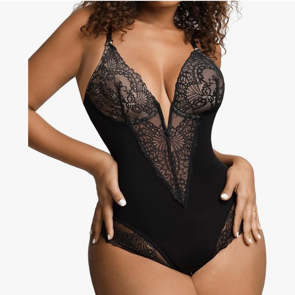 Elegant Black Lace Bodysuit